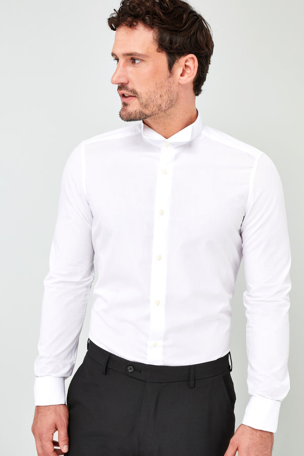 White Wing Collared Shirt w/ Bow-tie, Cufflinks, and Cummerbund