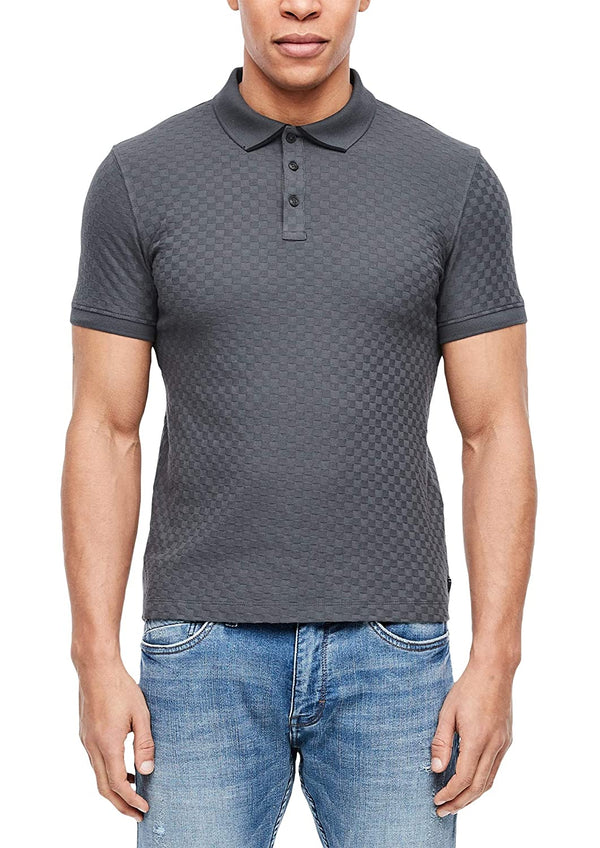 Woven Structure Polo Shirt