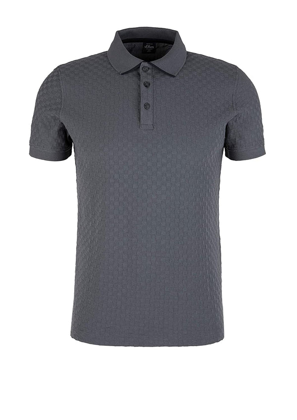Woven Structure Polo Shirt