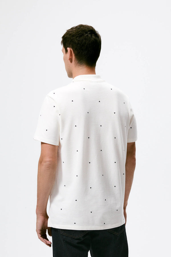 Geometric Print Polo Shirt