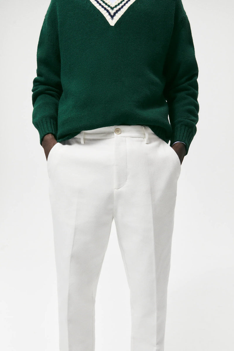 Textured Cotton-Linen Trouser
