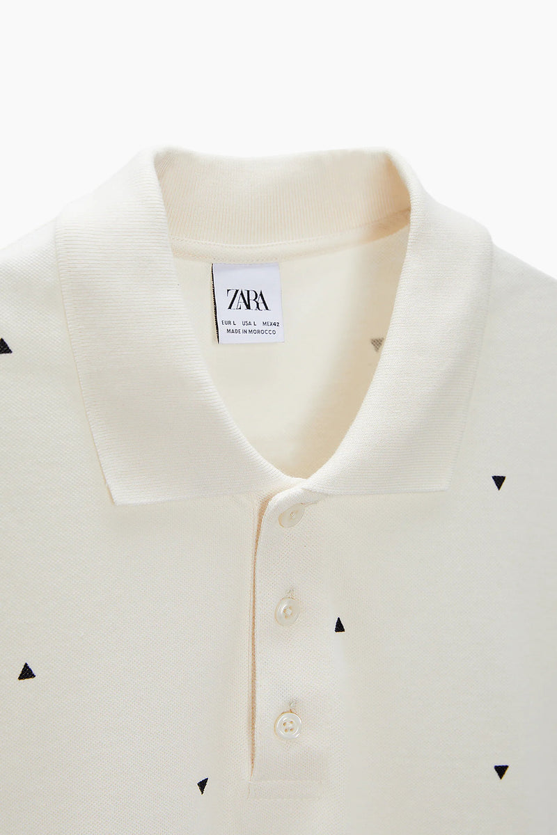ZARA Geometric Print Polo Shirt – Catalogue47